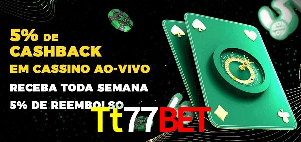 Promoções do cassino ao Vivo Tt77Bet